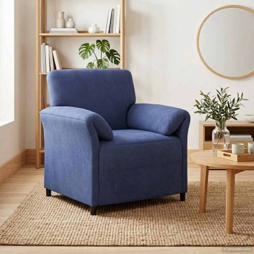 vidaXL Καναπές 1-θέσιος Μπλε Αστυνομίας 88x83x95cm Βελούδο