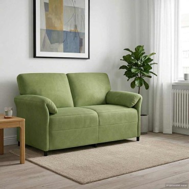 vidaXL Καναπές 2 ατόμων Ανοιχτό Πράσινο 158x83x95cm Βελούδο