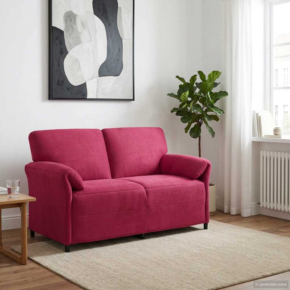 vidaXL Καναπές 2 ατόμων Κόκκινο 158x83x95cm Βελούδο
