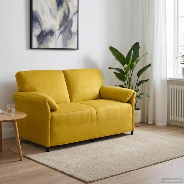 vidaXL Καναπές 2 ατόμων Κίτρινο 158x83x95cm Βελούδο