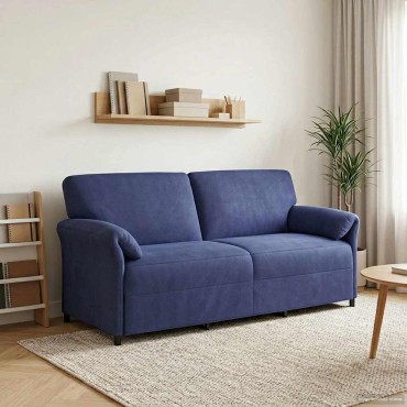 vidaXL 3-Θέσιος καναπές Μπλε Αστυνομίας 198x83x95cm Βελούδο