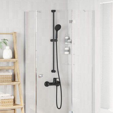 vidaXL Σετ Κεφαλής Ντους Μαύρο 150 cm Ανοξείδωτο Ατσάλι