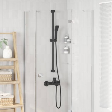 vidaXL Σετ Κεφαλής Ντους Μαύρο 150 cm Ανοξείδωτο Ατσάλι