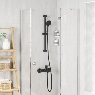 vidaXL Σετ Συστήματος Ντουζιέρας Μαύρο 70 cm Ανοξείδωτο Ατσάλι