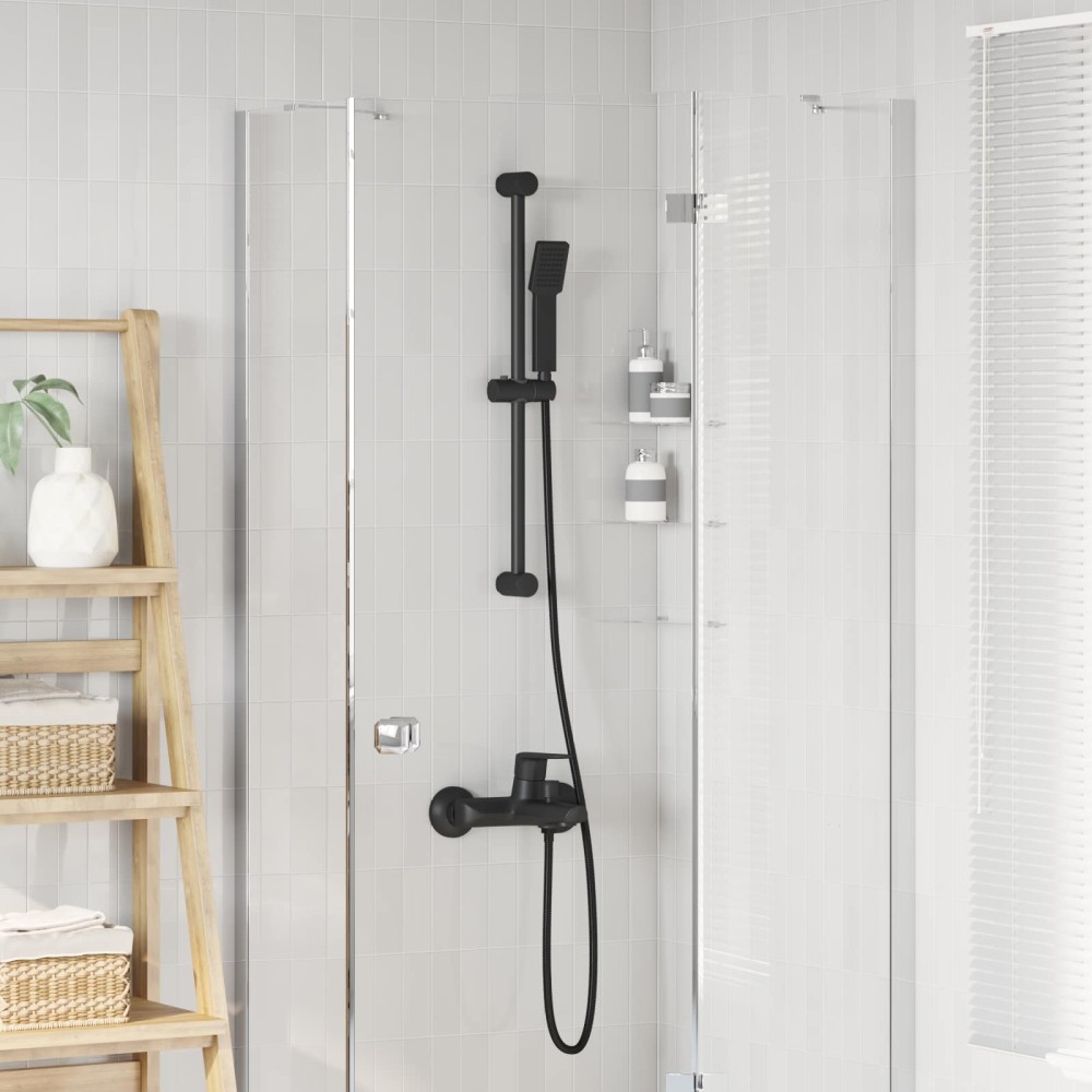 vidaXL Σετ Συστήματος Ντουζιέρας Μαύρο 70 cm Ανοξείδωτο Ατσάλι