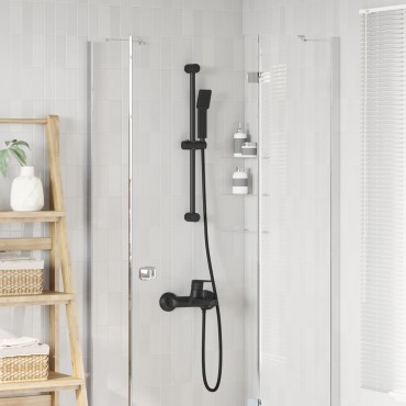 vidaXL Σετ Συστήματος Ντουζιέρας Μαύρο 70 cm Ανοξείδωτο Ατσάλι