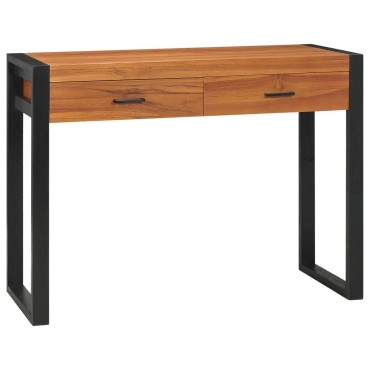 vidaXL Γραφείο με 2 Συρτάρια 100x40x75cm Ανακυκλωμένο Ξύλο Teak 1 τεμ.