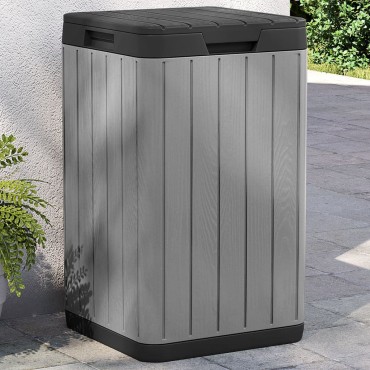 vidaXL Κάδος Απορριμμάτων Εξωτερ. Χώρου Γκρι 38x38x65 εκ. Πολυπρ/λένιο