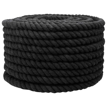 vidaXL Κωτόσχοινo 16 mm 25 m Μαύρο 100% Βαμβάκι