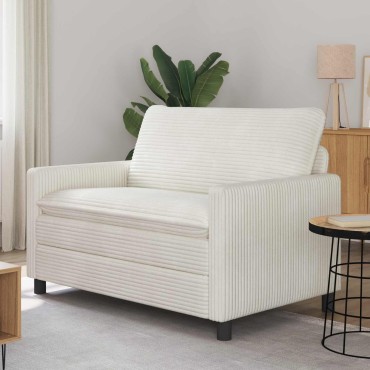 vidaXL Καναπές Κρεμ 126x81x87,5cm Πολυεστέρας