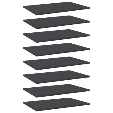 vidaXL Ράφια Βιβλιοθήκης 8 τεμ. Γκρι 60x40x1,5cm από Μοριοσανίδα