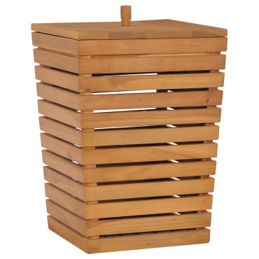 vidaXL Καλάθι Απλύτων 30 x 30 x 45 εκ. από Μασίφ Ξύλο Teak