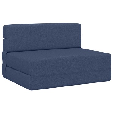 vidaXL Κρεβάτι Καναπέ Αναδιπλούμενο Μπλε 70x72x60cm Ύφασμα