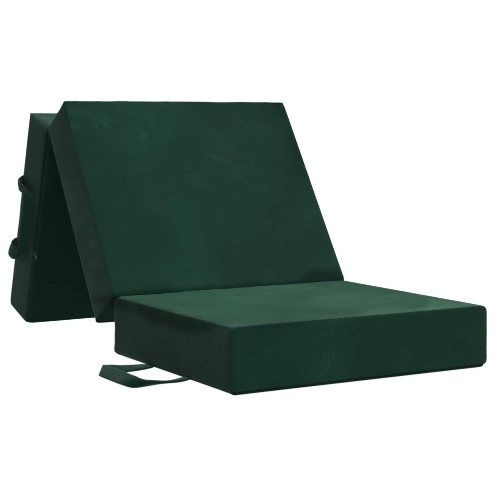 vidaXL Κρεβάτι Καναπέ Αναδιπλούμενο 90x63x45cm Σκούρο Πράσινο