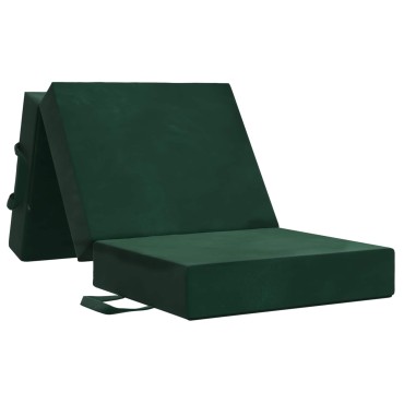 vidaXL Κρεβάτι Καναπέ Αναδιπλούμενο 90x67x45cm Σκούρο Πράσινο