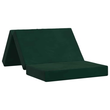 vidaXL Κρεβάτι Καναπέ Αναδιπλούμενο 100x67x45cm Σκούρο Πράσινο