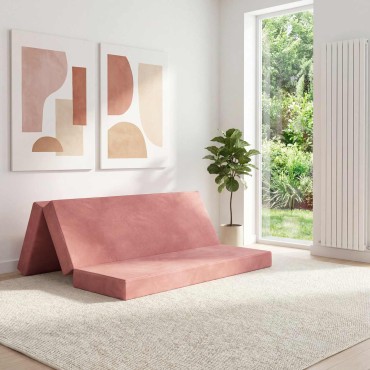 vidaXL Κρεβάτι Καναπέ Αναδιπλούμενο 180x67x45cm Ροζ