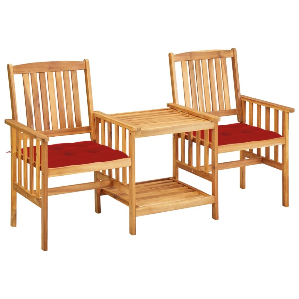 vidaXL Καρέκλες Κήπου Με Τραπέζι από Μασίφ Ξύλο Ακακίας και Μαξιλάρια 159x61x92cm 1 τεμ. vidaXL Καρέκλες Κήπου Με Τραπέζι από Μασίφ Ξύλο Ακακίας και Μαξιλάρια 159x61x92cm 1 τεμ.