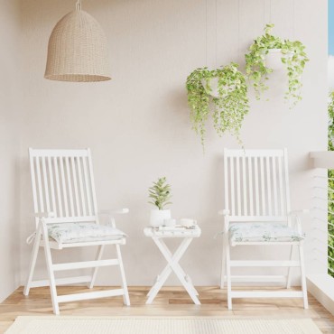 vidaXL Μαξιλάρια Καρέκλας 2 τεμ. Σχέδιο Φύλλων 50x50x7cm Υφασμάτινα