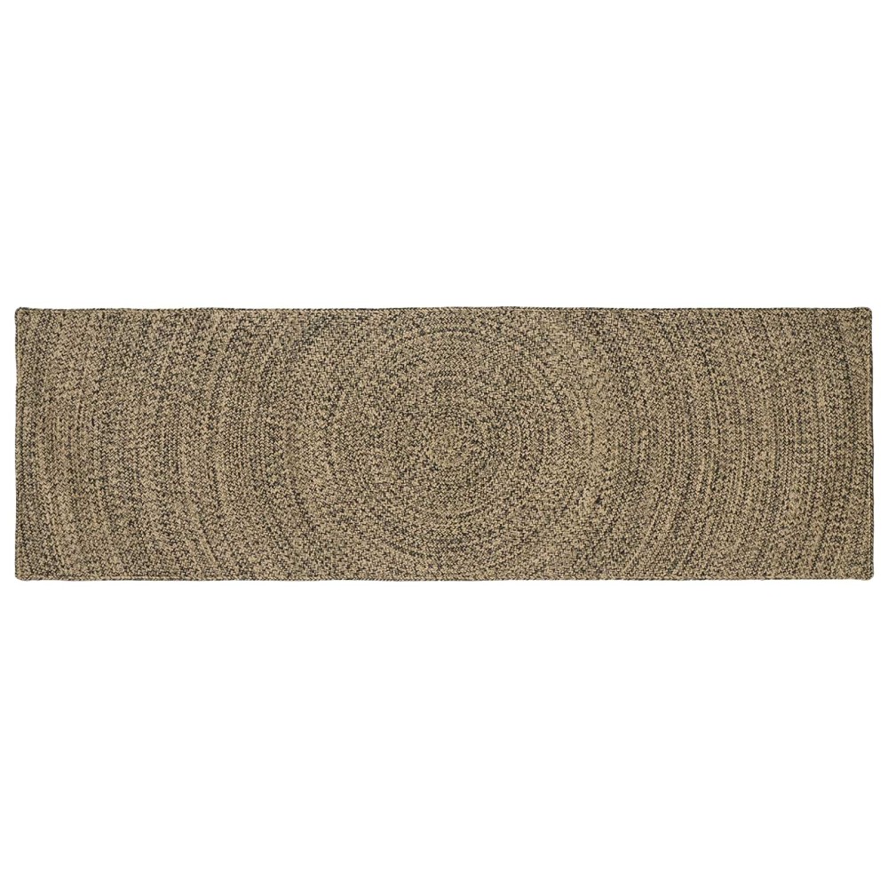 vidaXL Χαλί Περιοχής Φυσικό και Μαύρο 80x200cm Γιούτα