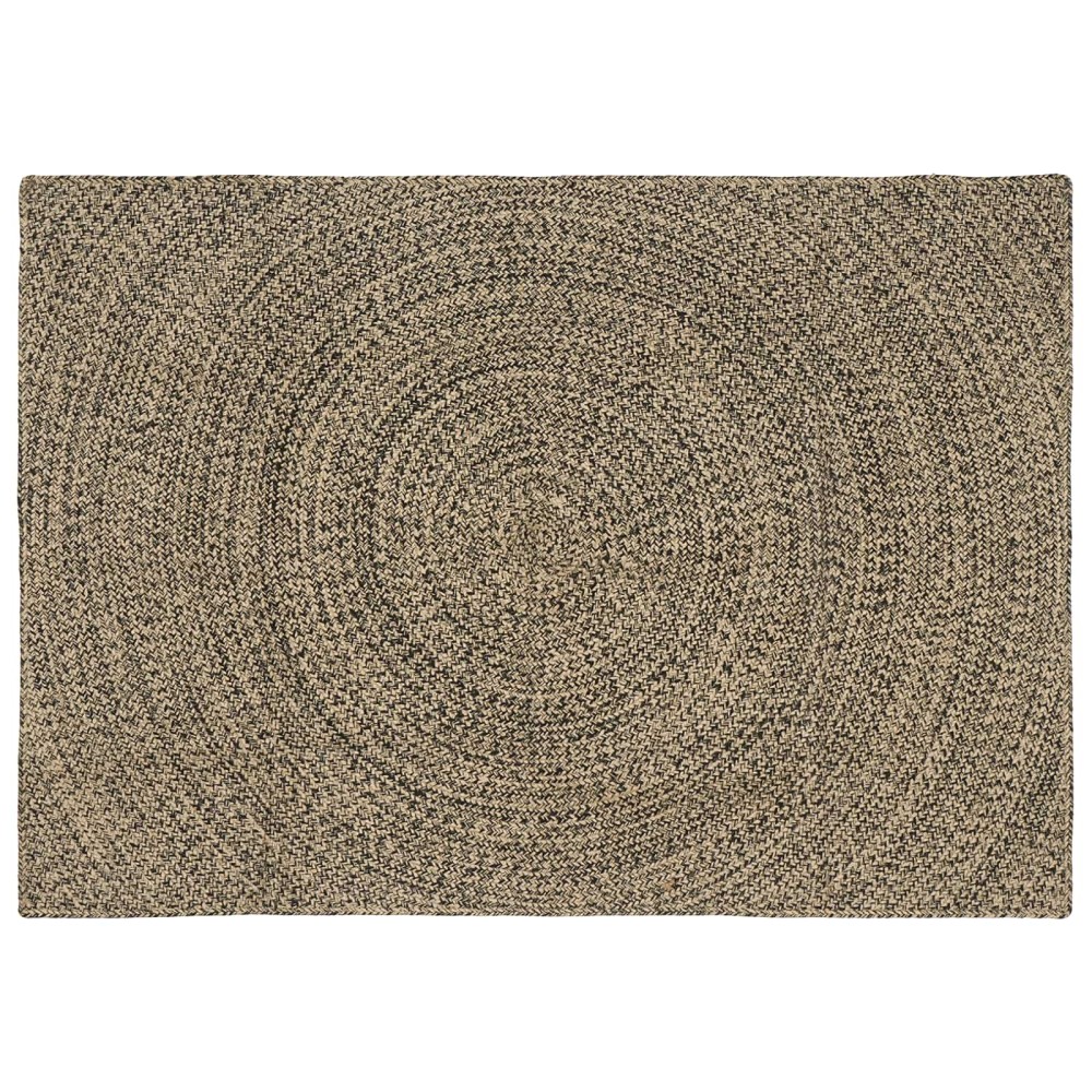 vidaXL Χαλί Περιοχής Φυσικό και Μαύρο 120x170cm Γιούτα
