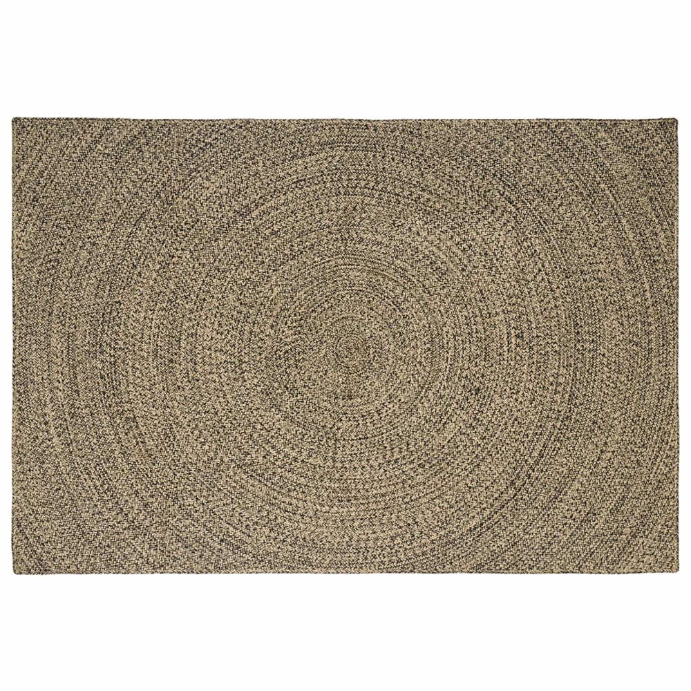 vidaXL Χαλί Περιοχής Φυσικό και Μαύρο 160x230cm Γιούτα