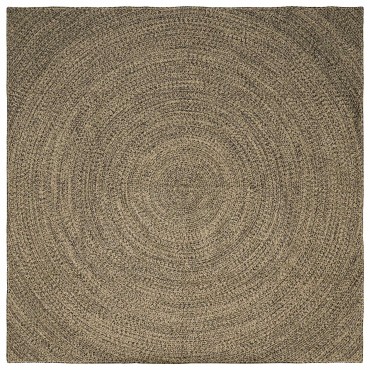 vidaXL Χαλί Περιοχής Φυσικό και Μαύρο 200x200cm Γιούτα