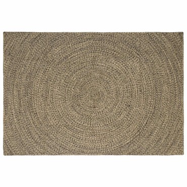 vidaXL Χαλί Περιοχής Φυσικό και Μαύρο 200x290cm Γιούτα