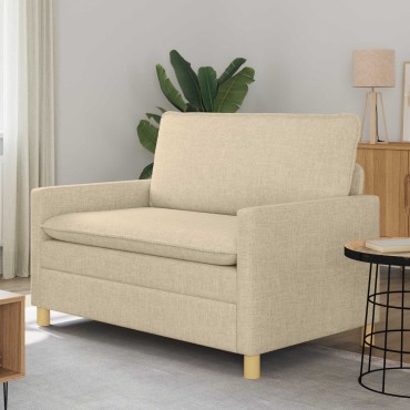 vidaXL Καναπές Κρεμ 126x81x87,5cm Ύφασμα