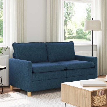 vidaXL Καναπές 2-θέσιο Μπλε 156x81x87,5cm Ύφασμα
