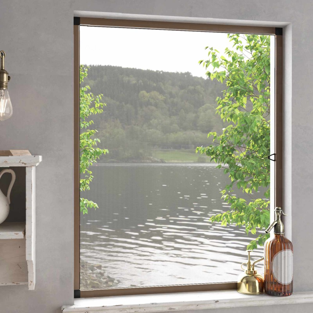 vidaXL Σκηνίδα Εντόμων Για Παράθυρα Καφέ 120 x 140 cm