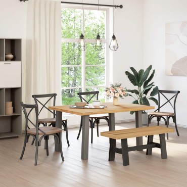 vidaXL Καθιστικό Σαλονιού NOAIN 120x41x45cm Στερεό πεύκο Φυσικό