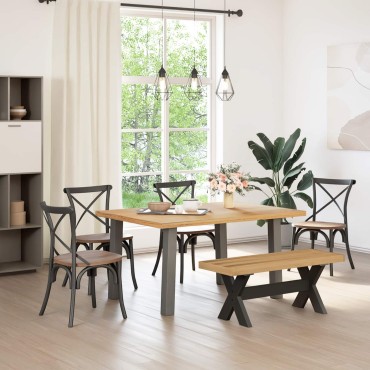 vidaXL Καθιστικό Σαλονιού NOAIN 120x41x45cm Στερεό πεύκο Φυσικό