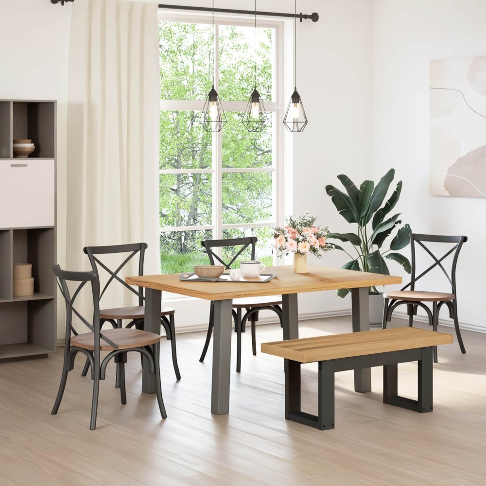 vidaXL Καθιστικό Σαλονιού NOAIN 120x41x45cm Στερεό πεύκο Φυσικό