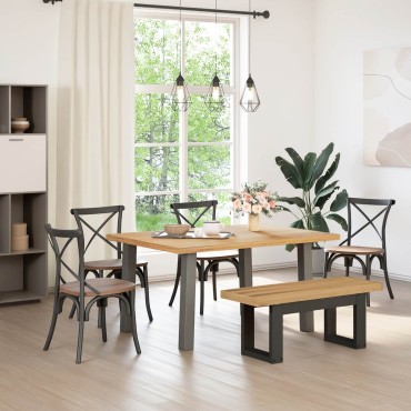 vidaXL Καθιστικό Σαλονιού NOAIN 120x41x45cm Στερεό πεύκο Φυσικό