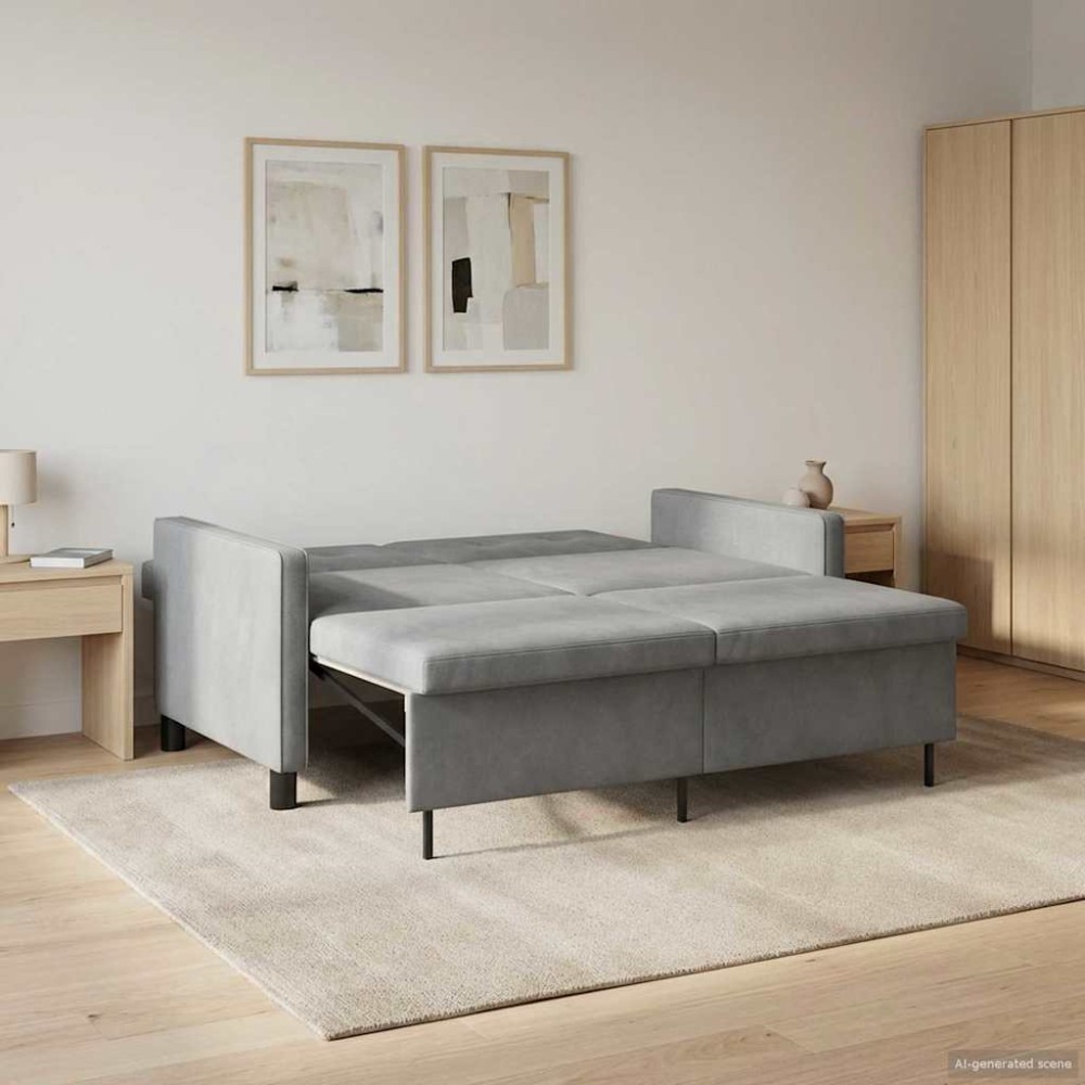 vidaXL Κρεβάτι καναπές Σκούρο Γκρι Ύφασμα 154x94,5x80,5cm