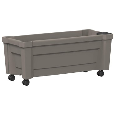 vidaXL Γλάστρα Calypso με Ρόδες Γκρι 79 x 35 x 33 εκ PP