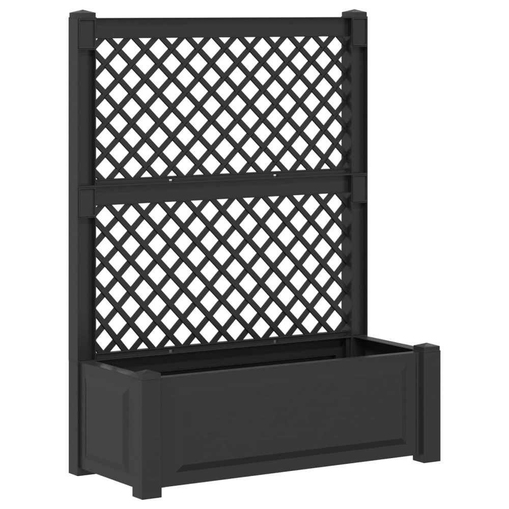 vidaXL Μεγάλη Γλάστρα με Στήριγμα Ανθρακί 99,5 x 43 x 133,5 εκ PP