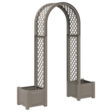 vidaXL Αψίδα Ρόδου με Γλάστρα Γκρι 168,5 x 43 x 207 εκ PP