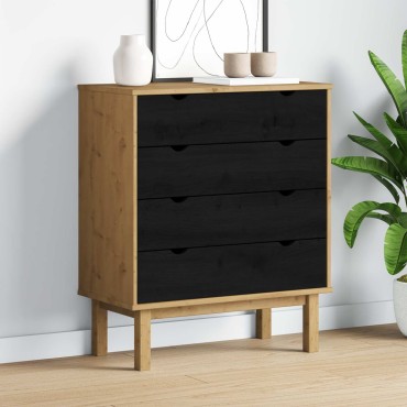 vidaXL Κουτί με συρτάρια με συρτάρι OTTA Μαύρο 76,5x39,5x90cm