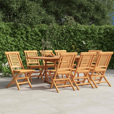vidaXL Καρέκλες Κήπου Πτυσσόμενες 8 τεμ. 47x63x90cm Μασίφ Ξύλο Teak