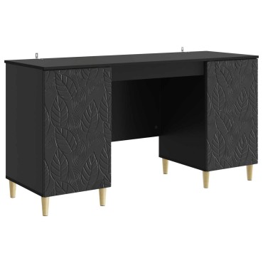 vidaXL Γραφείο Μαύρο 142,5x50x75cm Επεξεργασμένο Ξύλο 1 τεμ.