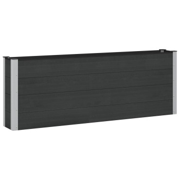 vidaXL Υπερυψωμένη Ζαρντινιέρα Μαύρο 200 x 30 x 72 εκ
