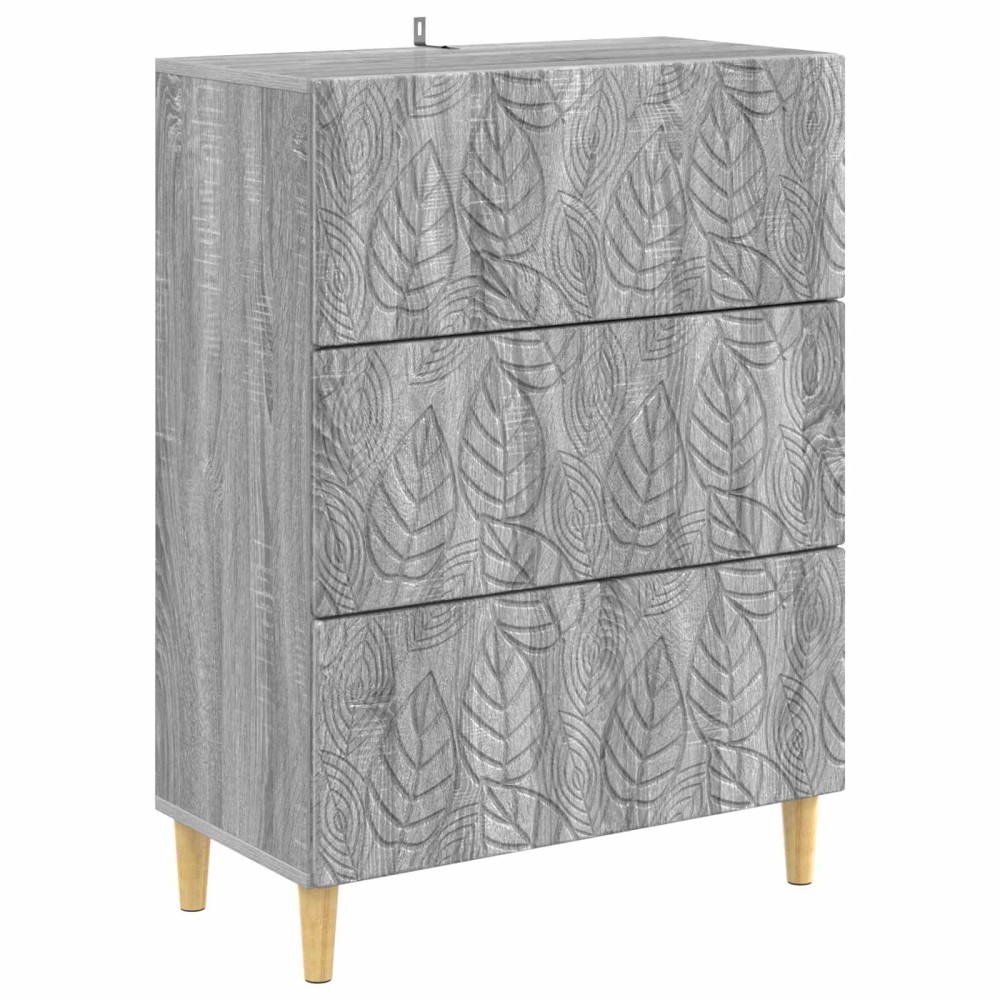 vidaXL Ντουλάπι με Συρτάρια Γκρι Sonoma 66x34,5x90 εκ 1 τεμ.