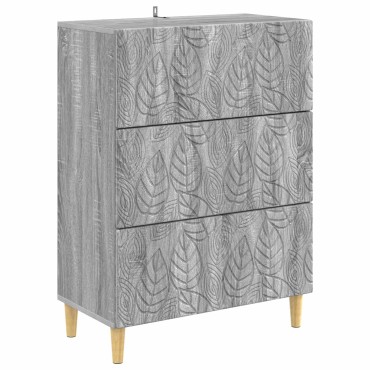 vidaXL Ντουλάπι με Συρτάρια Γκρι Sonoma 66x34,5x90 εκ 1 τεμ.