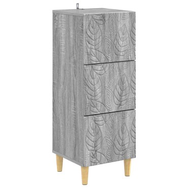 vidaXL Ντουλάπι με Συρτάρια Γκρι Sonoma 33x34,5x90 εκ 1 τεμ.
