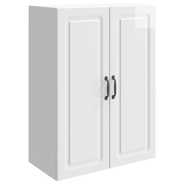 vidaXL Τοίχου Ντουλάπα Γυαλιστερό Λευκό 66x34,5x90 εκ