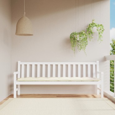 vidaXL Μαξιλάρι Πάγκου Κήπου Λευκό 200x50x7cm Ύφασμα Oxford