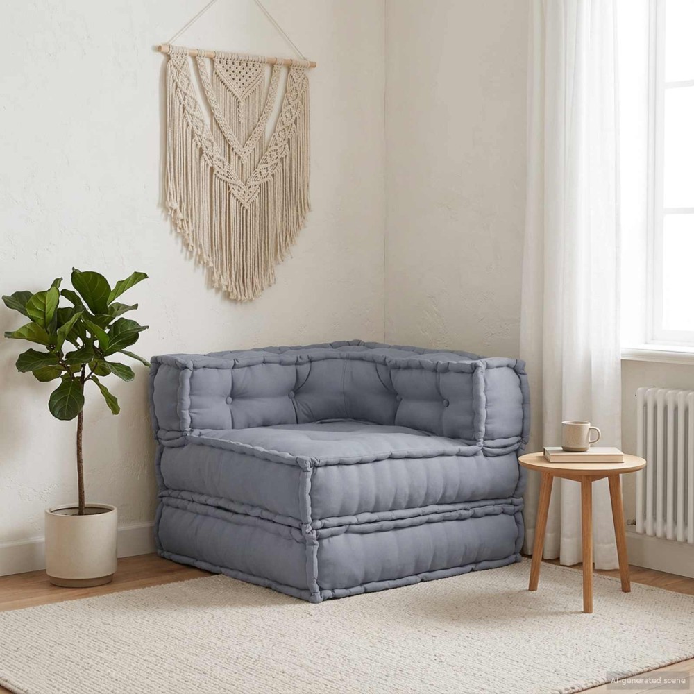 vidaXL Μονάδα Μοντέρνου Καναπέ Γκρι 70x70x56cm Ύφασμα