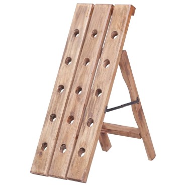 vidaXL Ραφιέρα Κρασιών για 15 Φιάλες 26x50x70cm Μασίφ Μαόνι 1 τεμ.